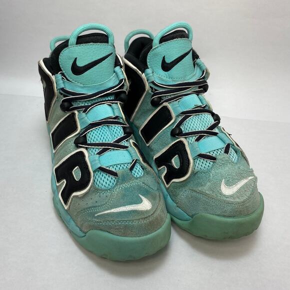 NIKE AIR "More Uptempo" (GS) Light Aqua/Black/White Shoes Size 7Y - Picture 8 of 11